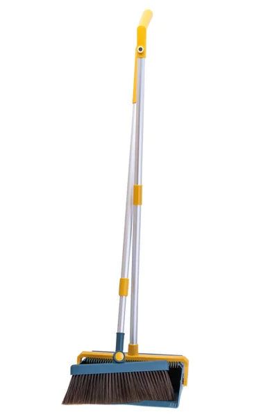 Dustpan Broom Isolated White Background — Fotografia de Stock
