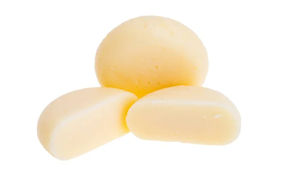 Kulatý Sýr Izolované Bílém Pozadí — Stock fotografie