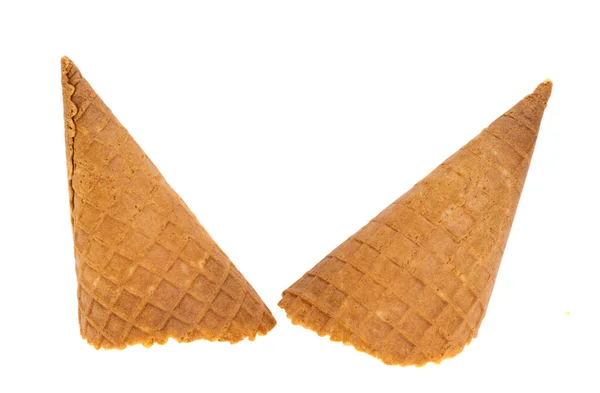 Cone Waffle Isolado Fundo Branco — Fotografia de Stock