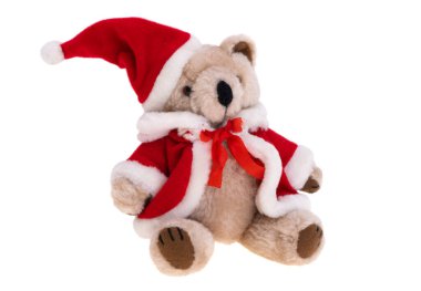 Beyaz arka plan üzerinde izole Noel ayı