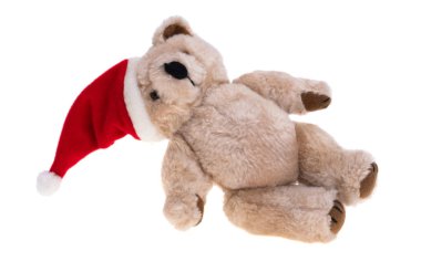 Beyaz arka plan üzerinde izole Noel ayı