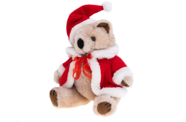 Urso Natal Isolado Fundo Branco — Fotografia de Stock