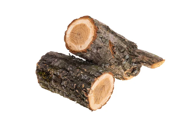 Oak Firewood Isolated White Background — ストック写真