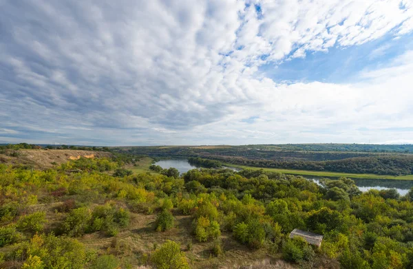 Autumn Landscape Dniester River — Stock Photo, Image