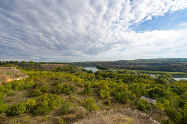 Autumn Landscape Dniester River — Stock Photo, Image