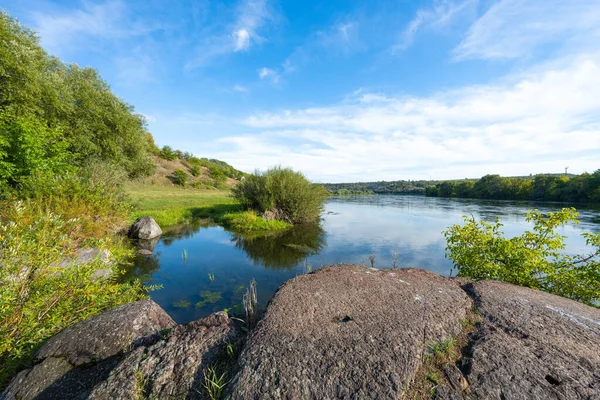 Autumn Landscape Dniester River — Stock Photo, Image