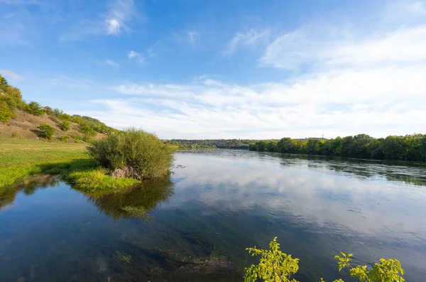 Podzimní Krajina Řeky Dněstr — Stock fotografie