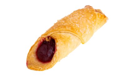 Beyaz arkaplanda izole edilmiş reçelli çerez