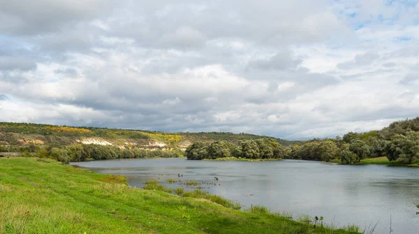 Krajina Řeky Dniester Podzimním Dni — Stock fotografie