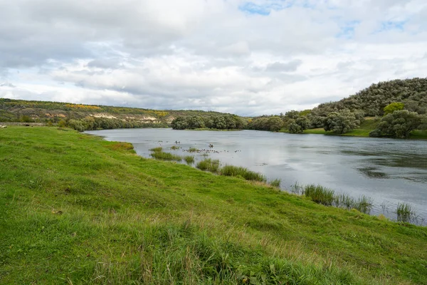 Landscape Dniester River Autumn Day — Stock Photo, Image