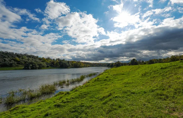 Landscape Dniester River Autumn Day — Stock Photo, Image