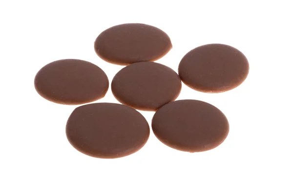 Gotas Chocolate Aisladas Sobre Fondo Blanco — Foto de Stock