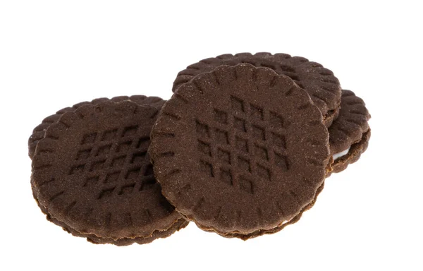 Dubbel Cookie Isolerad Vit Bakgrund — Stockfoto