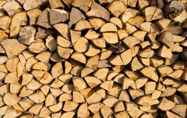 kıyılmış yakacak odun closeup arka plan