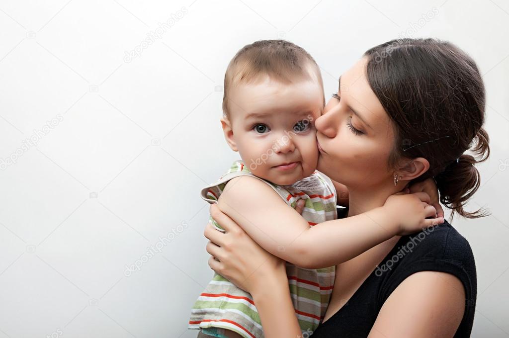 portrait mother and baby