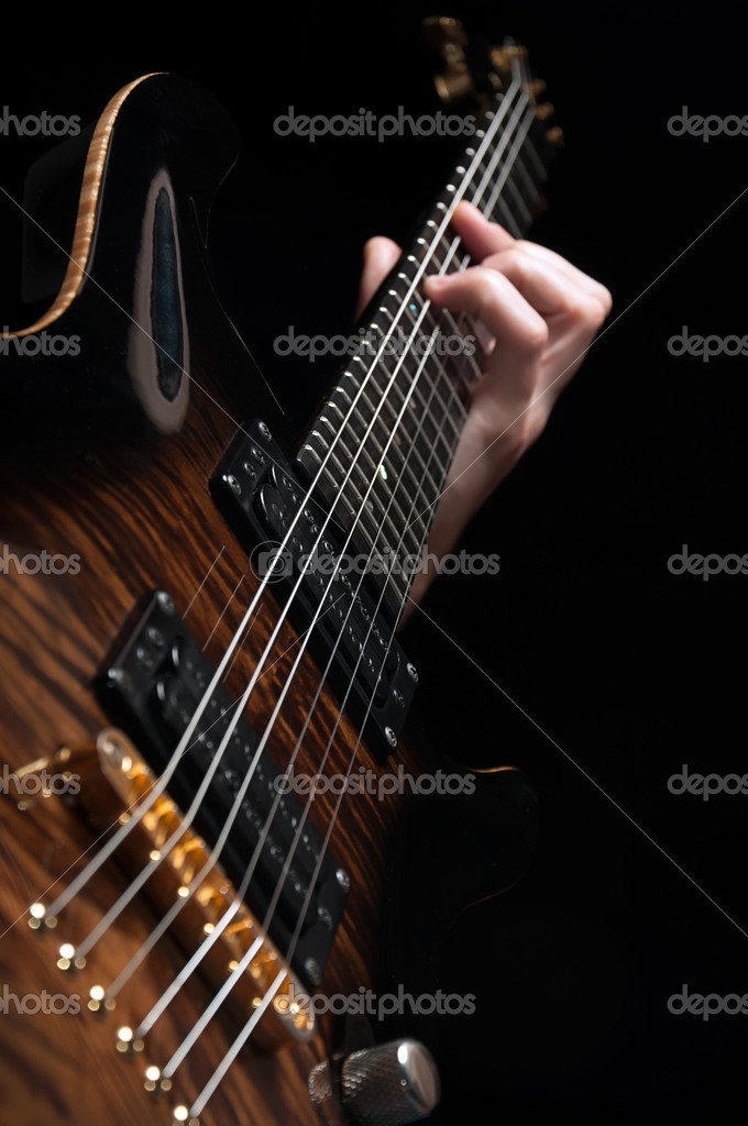 Tocar guitarra marrom vintage — Stock Photo © vkraskouski ...