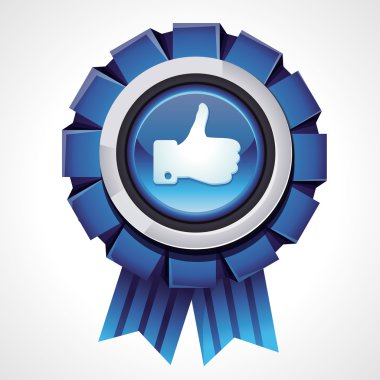 Vector like sign on glossy award icon