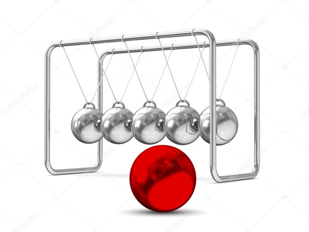 Balancing balls on white background. Isolated 3D image