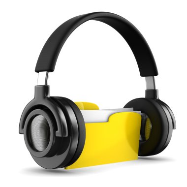 Beyaz arka planda müzik klasörü. izole 3d görüntü