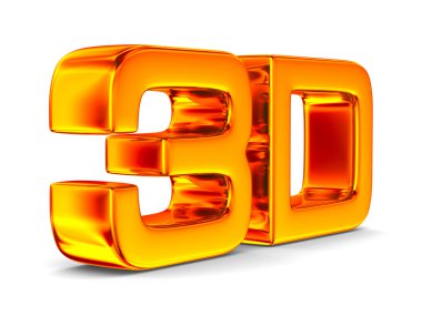 3D sembolü beyaz zemin üzerinde. izole görüntü