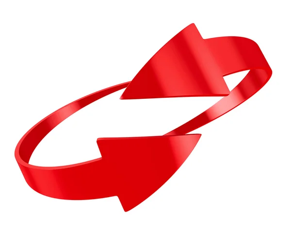 Two red arrow on white background. Isolated 3D image — Stock Photo, Image