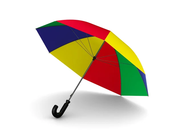 Multicolor parasol na białym tle. na białym tle obraz 3d — Zdjęcie stockowe