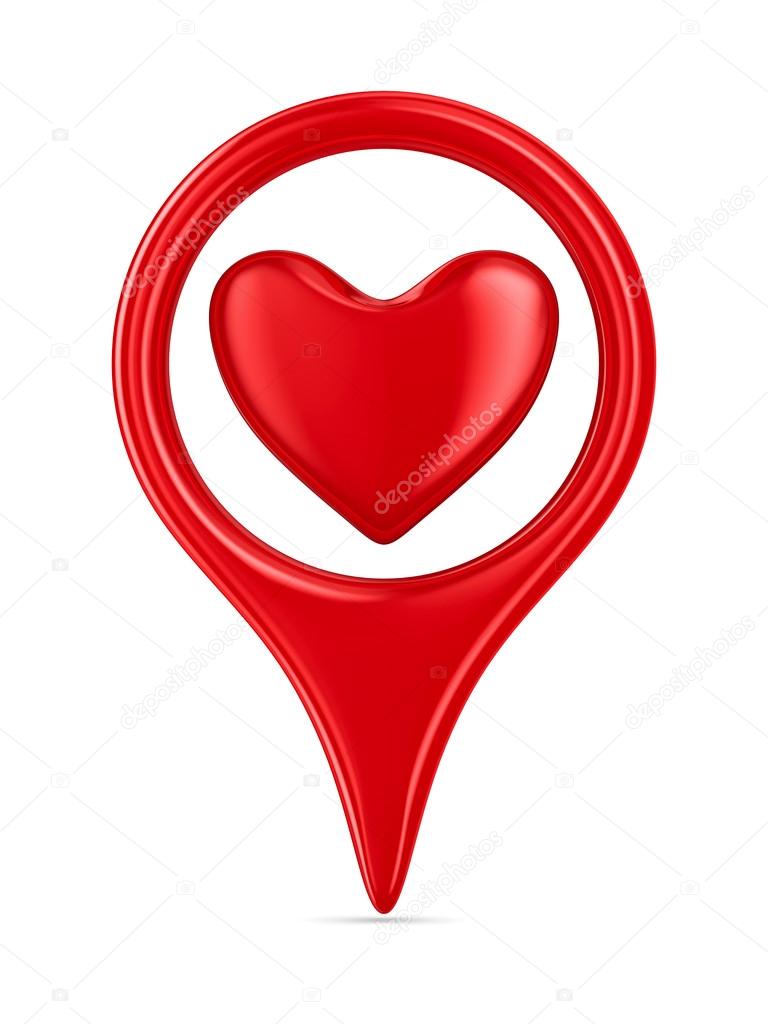 Isolated heart on white background. 3D image