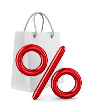 shoping çanta beyaz. izole 3d görüntü