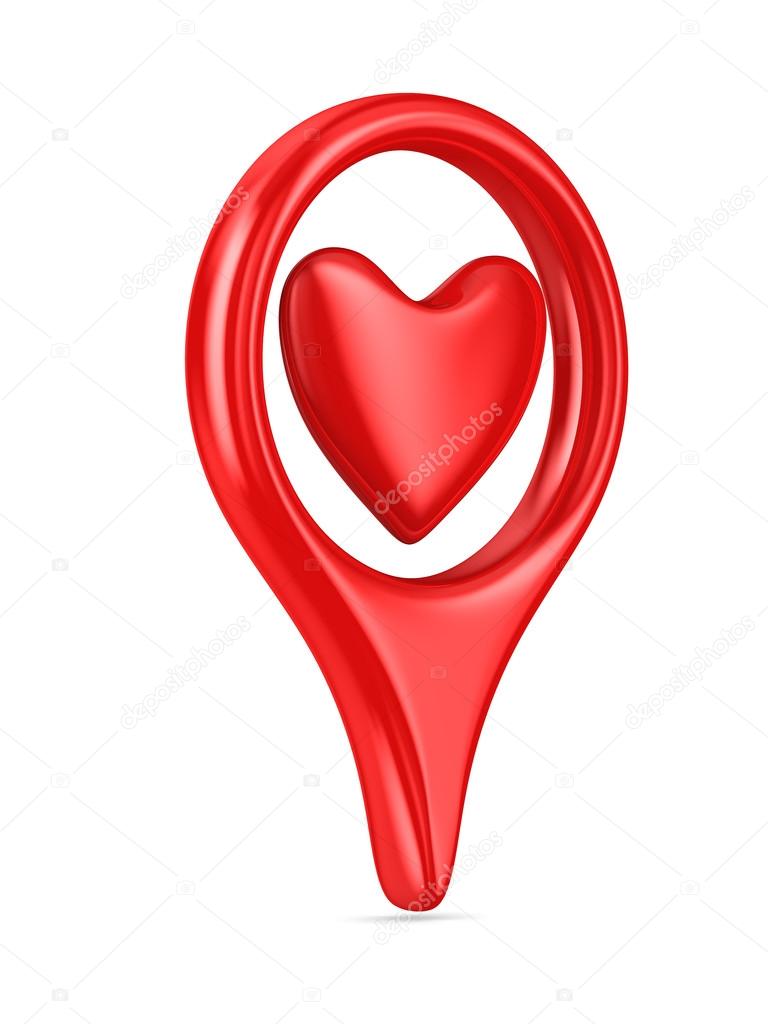 Isolated heart on white background. 3D image