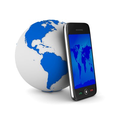 beyaz zemin üzerinde telefon. izole 3d görüntü