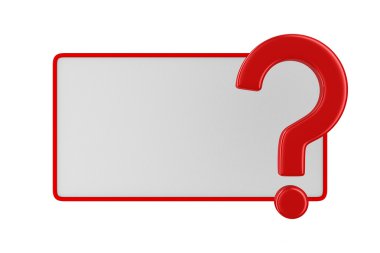 billboard with question on white. Isolated 3D image clipart