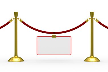 beyaz zemin üzerine altın desteklere. izole 3d görüntü