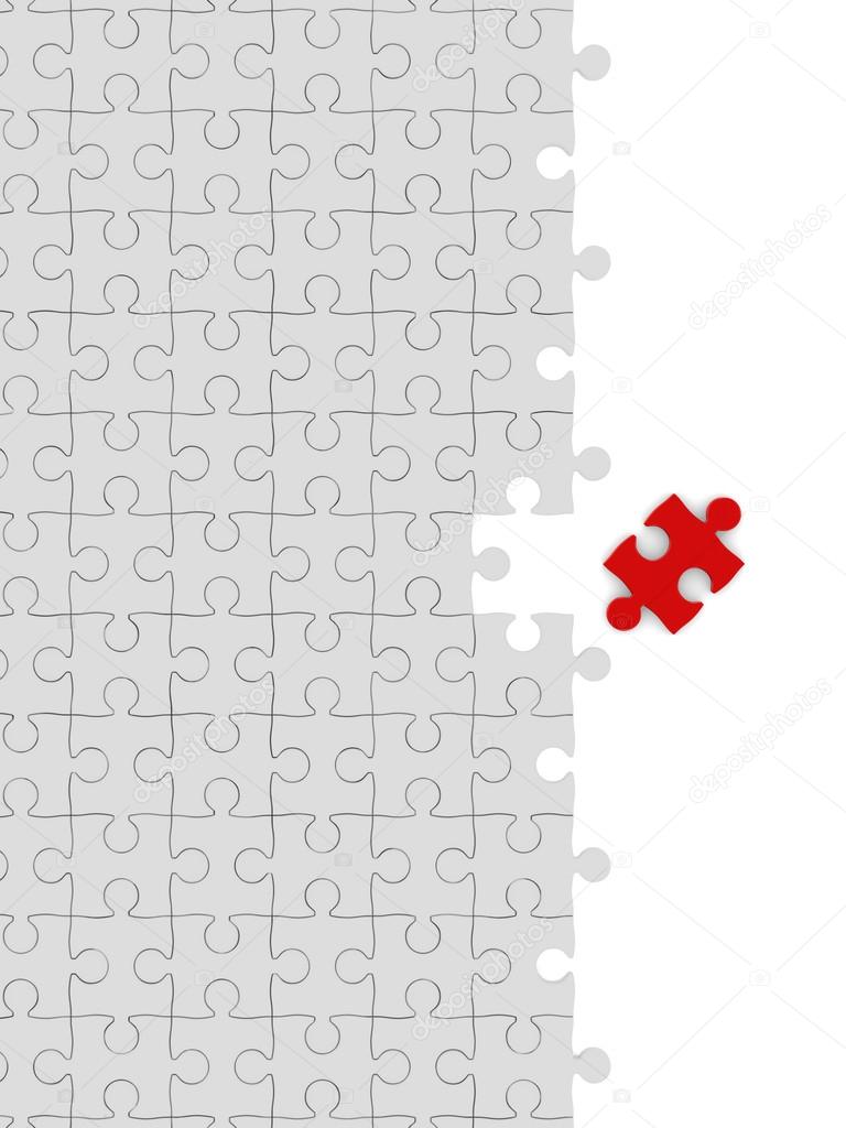 Puzzle on white background. Isolated 3D image