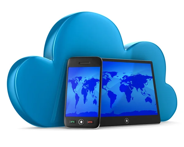 Cloud technologie na bílém pozadí. izolované 3d obraz — Stock fotografie