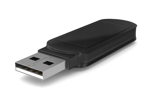 Unidad flash USB sobre fondo blanco. Imagen 3D aislada — Foto de Stock