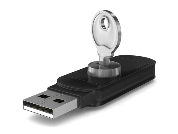 USB Flash Drive на белом фоне. Изолированное 3D изображение — стоковое фото