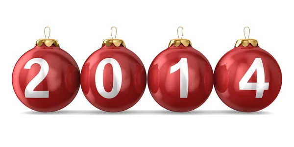 Weihnachtsdekoration auf weißem Hintergrund. Jahr 2014. isoliert 3d — Stockfoto