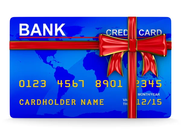 Credit card on white. Isolated 3D image — Stock Photo, Image