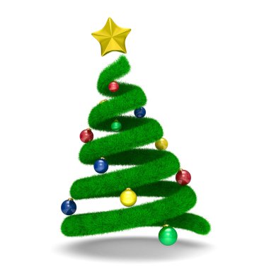 beyaz Noel ağacı. izole 3d görüntü