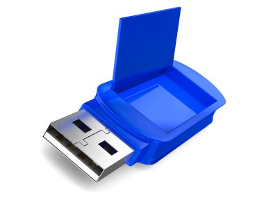 USB flash sürücü beyaz zemin üzerinde. izole 3d görüntü