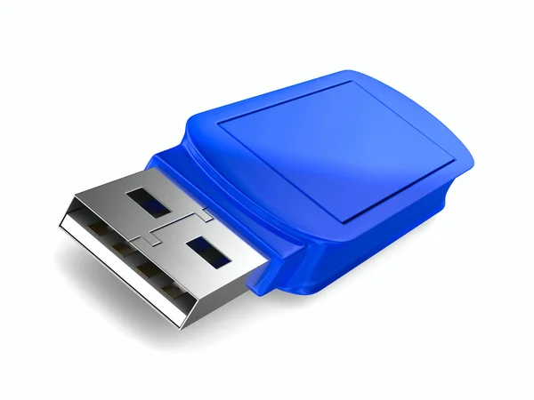 Unidad flash USB sobre fondo blanco. Imagen 3D aislada — Foto de Stock