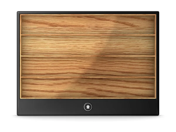 Beyaz zemin üzerine tablet. izole 3d görüntü — Stok fotoğraf