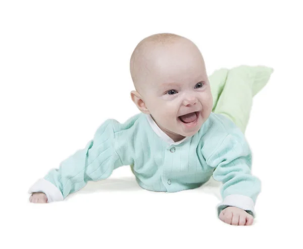 Smiling baby on white background — Stock Photo, Image