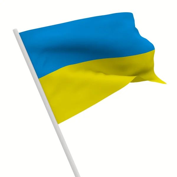 Ukraine waves flag on white background. Isolated 3D image — Stock Photo, Image