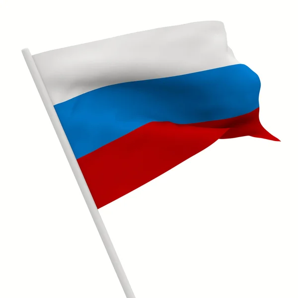 Russian waves flag on white background. Isolated 3D image — Stock Photo, Image