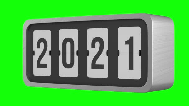 Flip Black Scoreboard 2022 Zielonym Tle Izolacja Renderowania — Wideo stockowe
