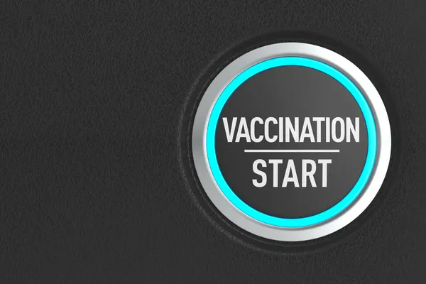 Stiskněte Tlačítko Vakcinací Tmavém Pozadí Ilustrace — Stock fotografie