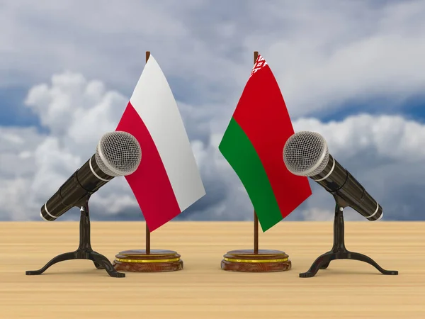 Відносини Між Польщею Білоруссю Ілюстрація — стокове фото