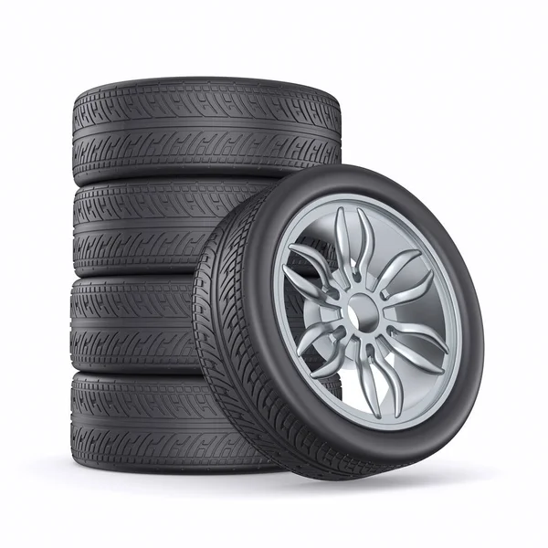 Tire White Background Isolated Illustration — Stock Photo, Image