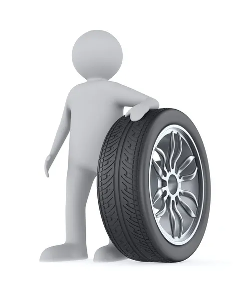 Man Tire White Background Isolated Illustration — Stock Photo, Image